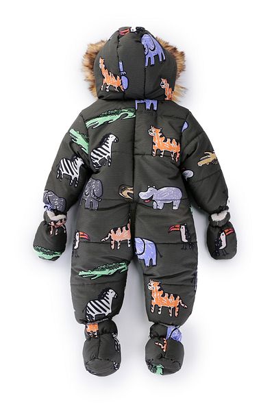 Midimod Gold 9-24 Months Animal Patterned Cosmonaut with Fleece Gloves and Slippers