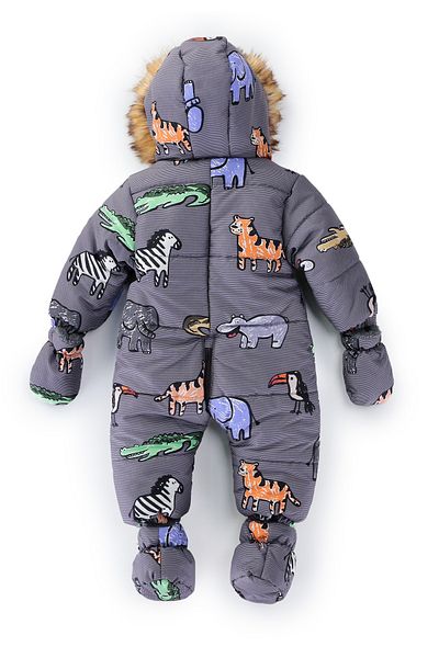 Midimod Gold 9-24 Months Animal Patterned Cosmonaut with Fleece Gloves and Slippers