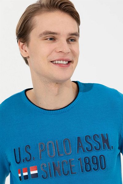 U.S. Polo Assn. Мъжки трикотажен пуловер с кръгла яка