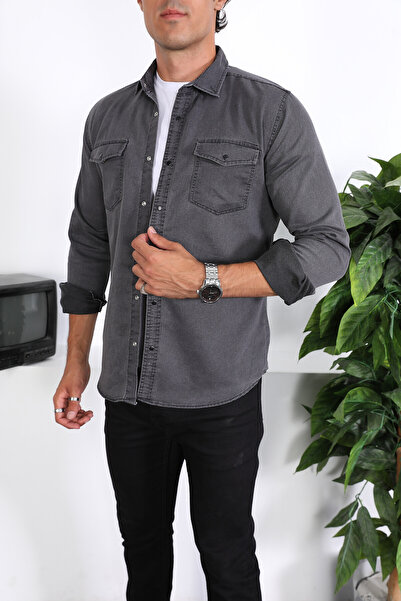 ENZİM JEANS Чоловіча сорочка з вимитим ефектом