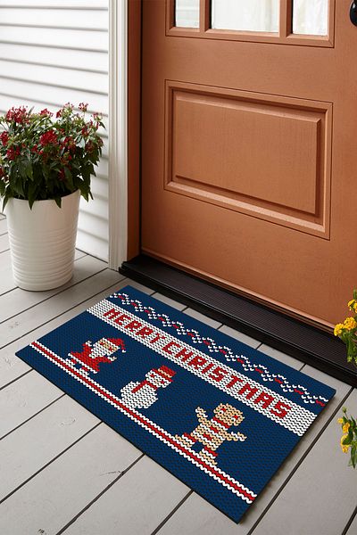 Vagonik Anul Nou Crăciun Fericit Imprimat digital 50x70cm Covoraș decorativ multifuncțional pentru interior și exterior