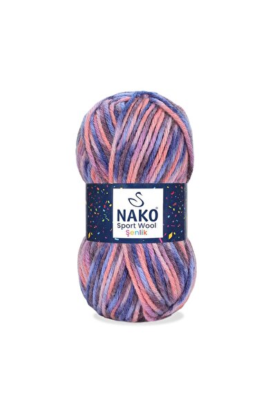 NAKO Sportwool Şenlik 87742 Kalın Atkı Bere ipi 100 gr