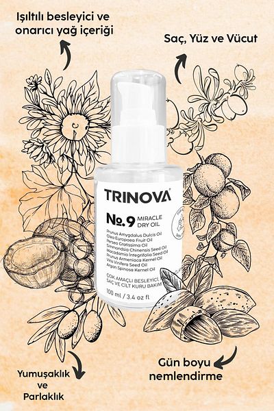 Trinova 100ml Dry Care Oil - Multi-Purpose (FACE, BODY, HAIR)