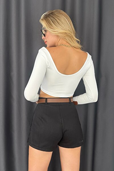 Eka Γυναικείο White U-Neck Crop 0956-1649