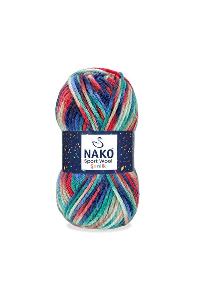 NAKO Sportwool Şenlik 87734 Kalın Atkı Bere ipi 100 gr
