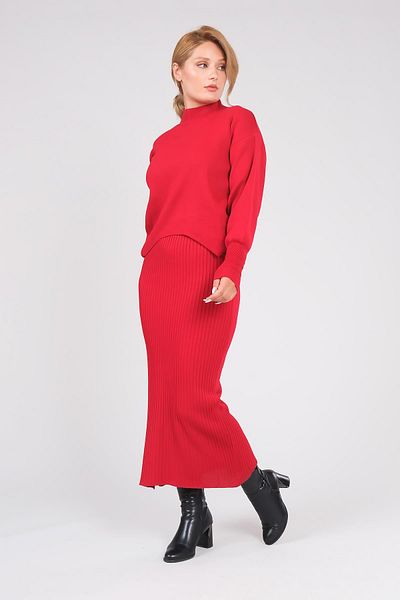 Giyim Dünyası Women's 2-Piece Gilet Knitwear Set Red