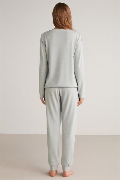 Catherine's Kadın Uzun Kol Yeşil Pijama Takımı C2T4N2O8