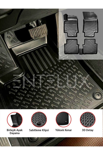 Entelux FORD FOCUS 2 2006 Kusursuz Uyum, 1. Kalite: Özel Tasarım 3D Paspaslar