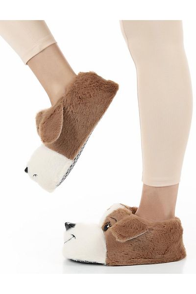 CEYDA SHOES Unisex Dog Figured Λούτρινες Παντόφλες Home Παντόφλες Home Boots