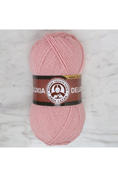 Ören Bayan Deluxia El Örgü Ipliği 100 gr Renk 001 Pudra Pembe
