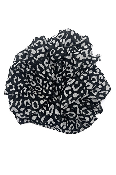 nazipek Leopar Desen Flamlı Pamuklu Yazma Eşarp 100x100cm