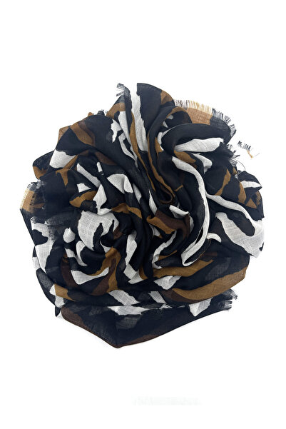 nazipek Zebra Desen Flamlı Pamuklu Yazma Eşarp 100x100cm