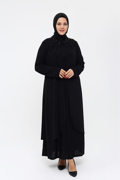 Asees Βραδινό φόρεμα Hijab με μακρύ χιτώνα με πέρλες