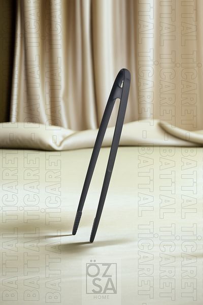 ÖzSa Home Set of 2 Fireproof Non-Stick Hard Teflon Plastic Tweezers and Serving Tongs 220 Degree Durable 2-Piece Tongs