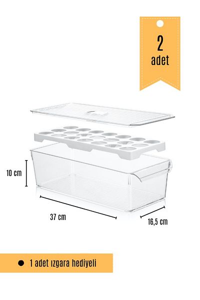 simplicity 2 Pieces Midi Size Egg Holder Refrigerator Organizer with Base