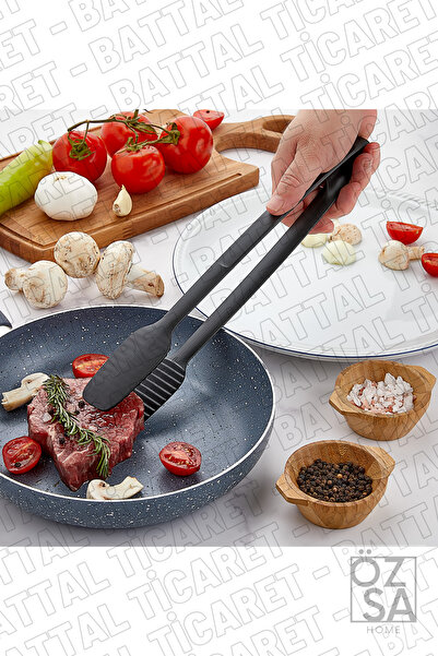 ÖzSa Home Practical Fireproof Non-Stick Hard Teflon Plastic Serving Tongs | Presentation Tongs Durable Up to 220 Degrees