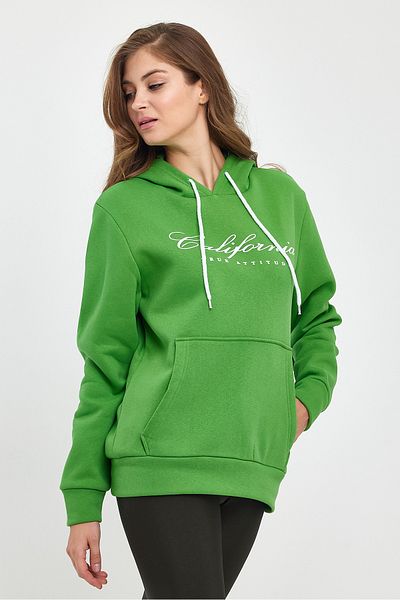 Superlife Γυναικεία κουκούλα Άνετη εφαρμογή Fleece 3 νημάτων Τσέπη καγκουρό Καλιφόρνια με στάμπα