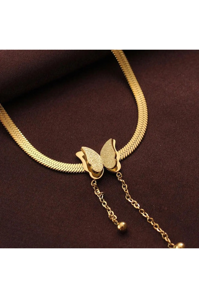 staınless steel Italian Chain Butterfly Necklace