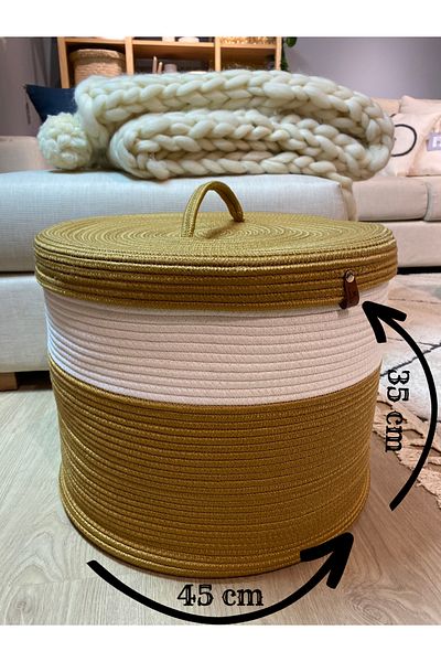 MaVaux Planck 45X35 - Large Size Jute Basket with Lid