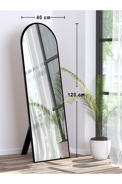 nysamo Siyah Ayaklı Antre Koridor Duvar Salon Banyo Wc Ofis Çocuk Yatak Odası Boy Aynası 40x120 Cm