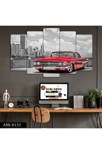 EVLOYA Klasik Araba - 5 Parçalı Tablo