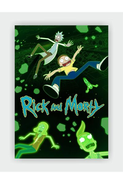 fırsatlar diyarı Rick and Morty Dizi Duvar Posteri - Kalın Kağıt - Çerçevesiz