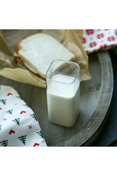 Amentes 380 ml Square Cup - 6 Pieces Rectangular Borosilicate Trend Soft Drink Cup