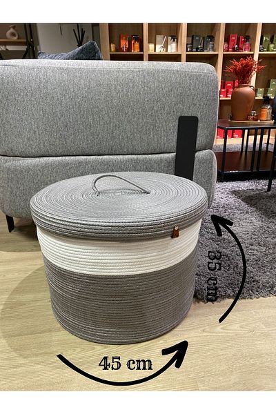 MaVaux Planck 45X35 - Large Size Jute Basket with Lid