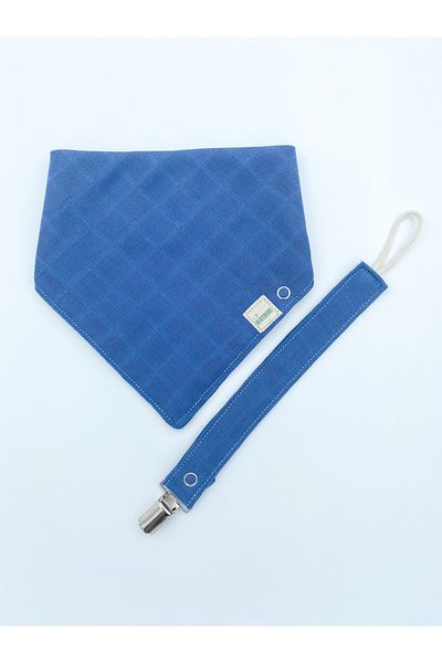 Le Petite Histoire Pacifier Strap (washable) and Drool Scarf 100% Cotton Muslin