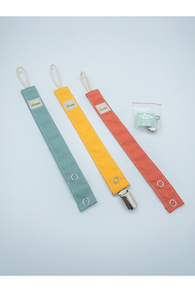 Le Petite Histoire 3'lü Emzik Askısı - Emzik Zinciri %100 Pamuk - Yıkanabilir