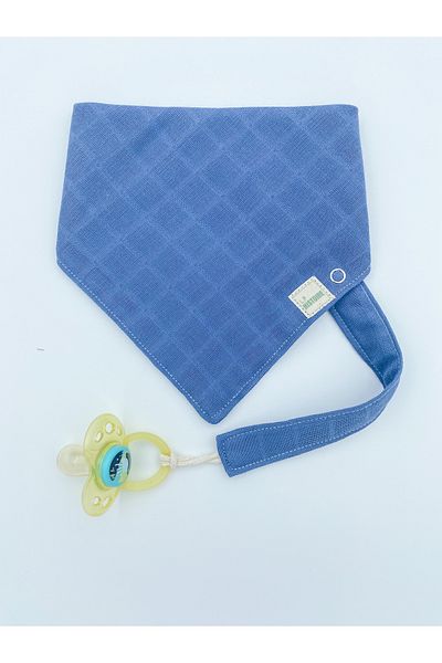 Le Petite Histoire Pacifier Strap (washable) and Drool Scarf 100% Cotton Muslin