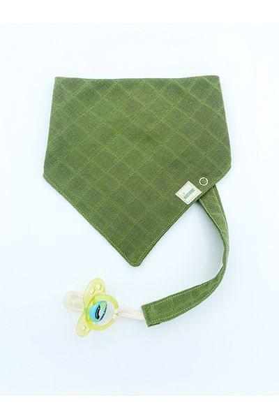 Le Petite Histoire Pacifier Strap (washable) and Drool Scarf 100% Cotton Muslin