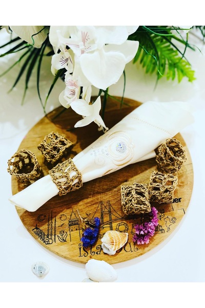 PİNKBAG Handmade Wicker 6-Piece Napkin Ring