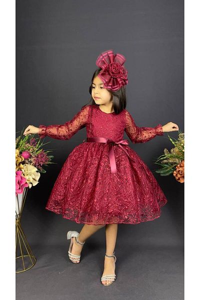 BAMBİNO KİDS Girl's Lace Katkat Children's dress Age 3-10