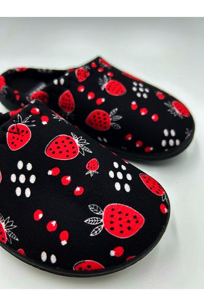 GEZER Women's Strawberry Patterned Washable House Slippers