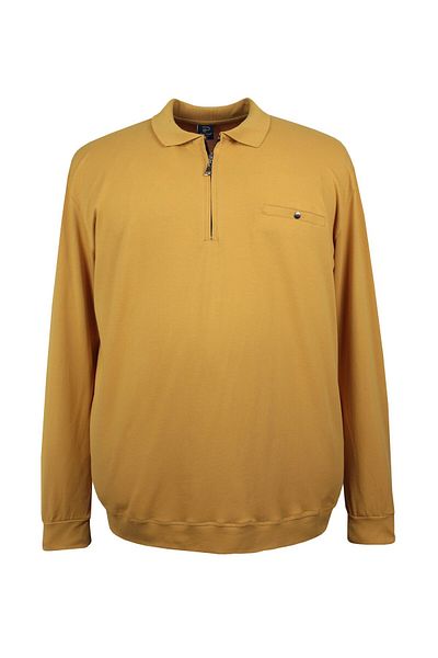 marufshop Μεγάλο μέγεθος Polo Neck Slim Pique Sweat Μακρυμάνικο Navy Blue
