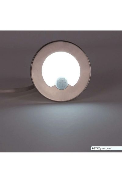 Cata ذراع إضاءة الدرج بمستشعر 1.5 واط- أبيض فاتح (6500 ك) - ساتان - دائري - CT-5174B
