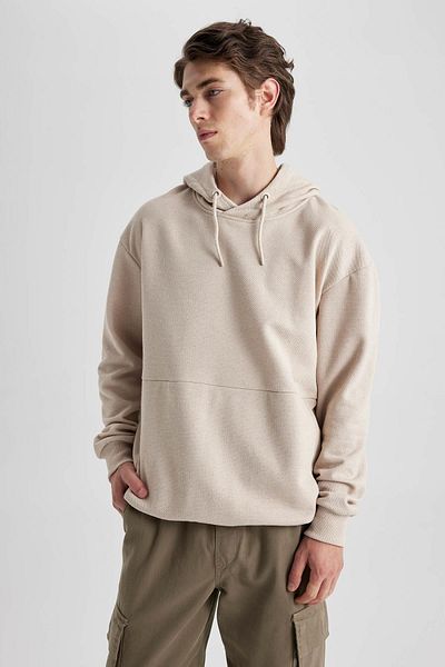 DeFacto Boxy Fit Hooded Pike Sweatshirt