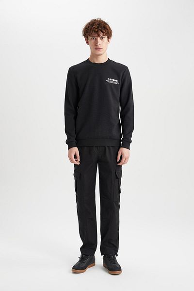 DeFacto Slim Fit Crew Neck Sweatshirt
