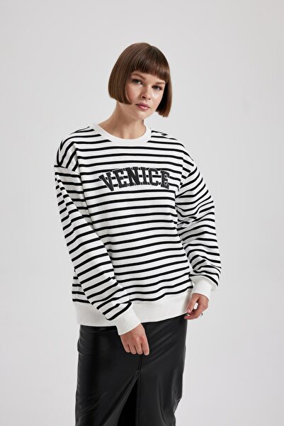 DeFacto Φούτερ Regular Fit Crew Lack Thick B5152ax23wn