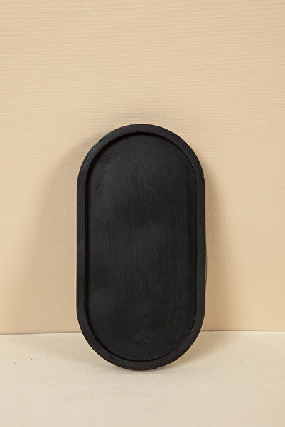 Handmeight قاعدة خرسانية بيضاوية سوداء اللون / حامل عرض تقديمي / صينية / منتج...