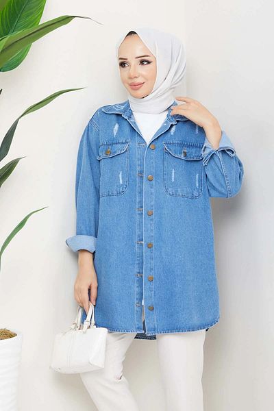 MODA MAÇKA PARK Cămașă DENIM FEMEI JEAN MONTĂ CASUALĂ