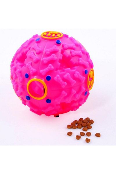 Bobo Plastic Hard Ball For Dogs Gumi Sound 12 Cm Pink