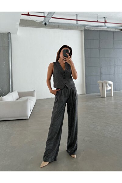 Laluvia Honeycomb Vest Trousers Set