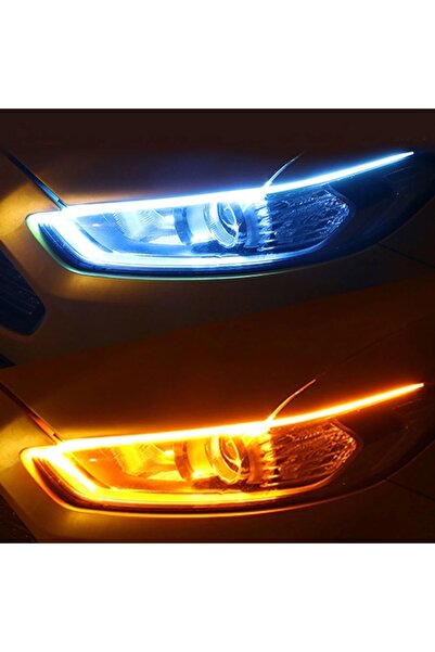 Unikum Volkswagen Caddy Far Içi Üstü Kayar Sinyalli Gündüz Ledi Far Kaşı 45 Cm 2 Adet