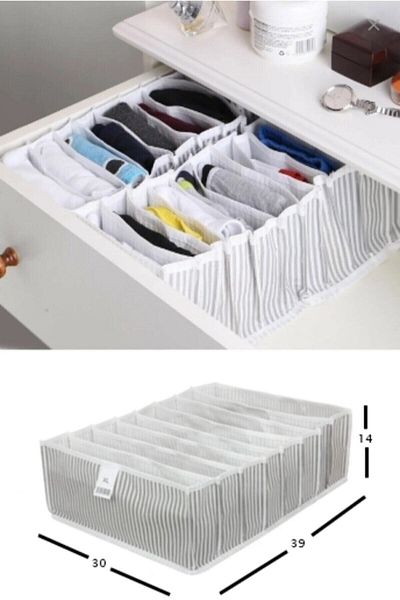 ALAS Accordion Organizer Drawer Organizer Gray Xl (BATTAL SIZE)