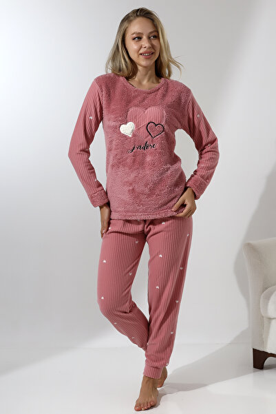 Wordex Fwn 5005 Plush Welsoft Fleece Winter Soft Women's Pajamas Set