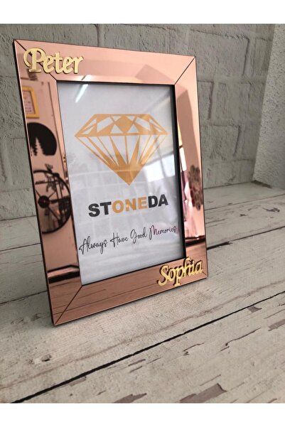Stoneda Rose Gold Pleksi 10*15 Fotoğraf Için Isme Özel Çerçeve Korumalı(SORU SOR KISMINDAN İSİM BELİRTİNİZ)