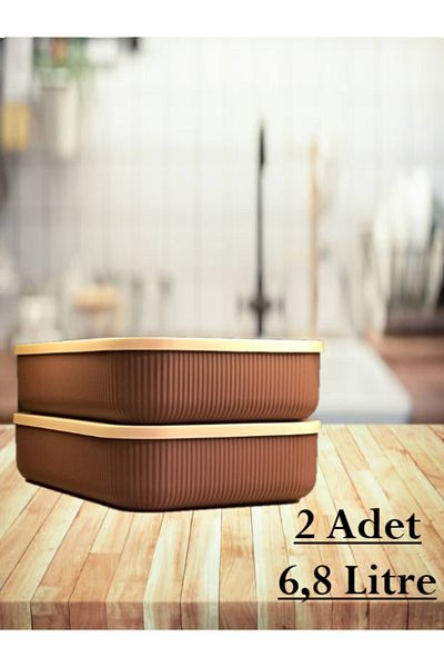 Bayev 2 Pieces 6.8 Liter Purple Storage Container Crisper Food Storage Toy Box