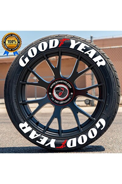 bombtire ملصق إطار Goodyear للسيارات/المحرك، حروف منقوشة مقاس 2.5 سم، 8 قطع غراء